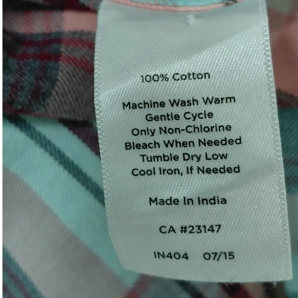 Talbots Multicolor Plaid Button-Front Button-Up Shirt Women Petite Size 2XP